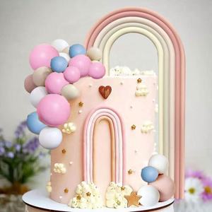 21 Pièces de Plaques Décoratives en Caoutchouc Souple Arc-en-ciel à Motifs de Dessins Animés Populaires pour la Décoration de Gâteaux Colorés et les Cake Toppers - Product Image 4