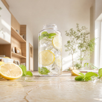 Botella de Agua de Boca Ancha de 1000 ml, Botellas de Plástico de 32 oz con Tapas para Senderismo, Gimnasio, Trabajo, Viajes, Sin BPA, Bajo MOQ, Botella Transparente de Tritán