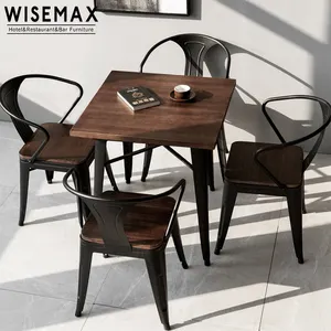 WISEMAX mobili industriali stile country loft solido tavolo da pranzo in legno con struttura in metallo mobili ristorante bar Set da pranzo