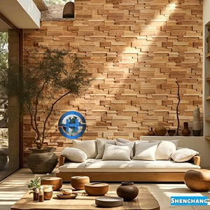 Mosaicos de Madera Auténtica de Roble Rojo para Paredes, Diseño Biófilo Inspirado en la Naturaleza, Superficies Interiores - Product Image 2