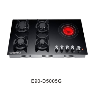 강화 유리 전기 요리 스토브 4 가스 스토브 및 1 전기 세라믹 버너 - Product Image 5