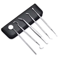 Kit de soins dentaires professionnels outils d'hygiène bucco-dentaire comprenant miroir de nettoyage des dents grattoir à tartre sonde dentaire et pince à épiler