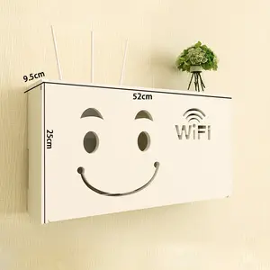 חדש Wifi נתב מדף אחסון קופסות כבל חשמל בתוספת חוט סוגר אחסון תיבת עץ-פלסטיק קיר מדף תליית תקע סוגר תיבה