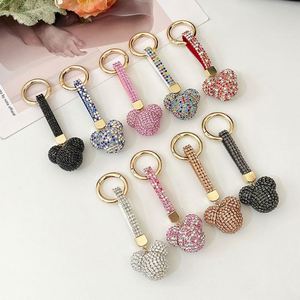 High Quality Strass Rhinestone Mickey Head Keychain Animal Full Crystal Ball Leather Lanyard <b>Key</b> Chain Cute <b>Bag</b> Charms Jewelry - Product Image 1