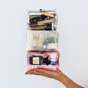 Bolsa de Cosméticos Transparente de PVC Rosa con Logotipo Personalizado al por Mayor, Estuche de Cosméticos Pequeño Transparente <span class=keywords><strong>Ccee</strong></span> - Product Image 1