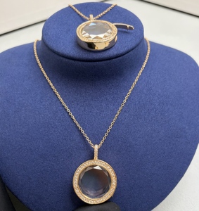 Collar con Colgante de Caja Redonda de Latón Personalizada con Foto, Caja Transparente Abrible DIY, Chapado en Oro, para Mujer - Product Image 4