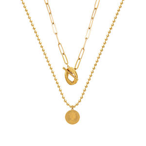 <span class=keywords><strong>Marka</strong></span> autorizza collana tinta alta in acciaio al titanio fissa OT fibbia regina doppio strato clavicola collana P1028 elegante - Product Image 5