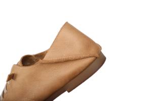 Cuir de vachette Chaussures <span class=keywords><strong>bateau</strong></span> plates à enfiler souples Chaussures décontractées style marche Lacets élastiques pour chaussures plates pour femmes - Product Image 5