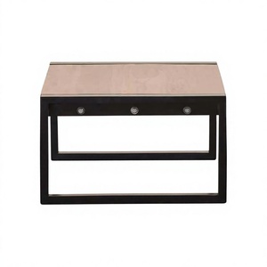 Mesa de Centro Moderna y Duradera de Acero y Madera para Sala de Estar, Dormitorio o Comedor - Product Image 1