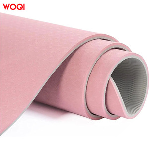 เสื่อโยคะ Woqi หนา 6 มม. ผลิตจากวัสดุ TPE กันลื่น สีชมพู-เทา สำหรับออกกำลังกายในร่มและกระชับสัดส่วน - Product Image 2
