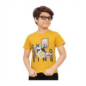 Camisetas de Verano para Niños, 100% Algodón Ecológico, Transpirables, Casuales, de Manga Corta, con Estampado Animal, Logotipo Personalizado, Disponibles en Stock - Product Image 1