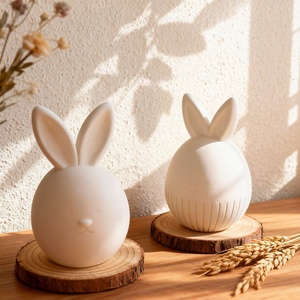แม่พิมพ์ซิลิโคนรูปกระต่ายไข่ไร้หน้า สำหรับทำเทียนหอม ของตกแต่งหัวกระต่ายสำหรับเทศกาลอีสเตอร์ แม่พิมพ์ซิลิโคนสำหรับทำสบู่ - Product Image 3