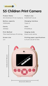 Yuniq Sofortbildkamera für Kinder 1080P HD mit Fotodruck Musik & Spiele 1200mAh Akku Inklusive SD-Karte S5 - Product Image 6