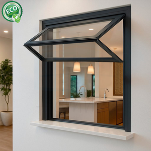 Fenêtre pliante verticale en aluminium personnalisable de la marque Guangdong Hommie pour cuisine, avec verre pliant supérieur pour bar - Product Image 2