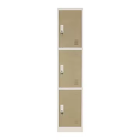 Armoire de rangement métallique moderne A.O.D à 3 portes, structure démontable, gain de place, casier à vêtements, armoire de classement, serrure à clé