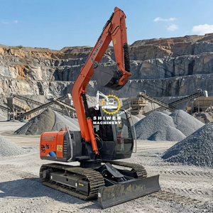Mini-excavatrice sur chenilles d'occasion Hitachi ZX70 du Japon avec moteur Isuzu CC-4JG1, 7 tonnes, certification CE EPA, modèles ZX60 ZX65 ZX75 - Product Image 1