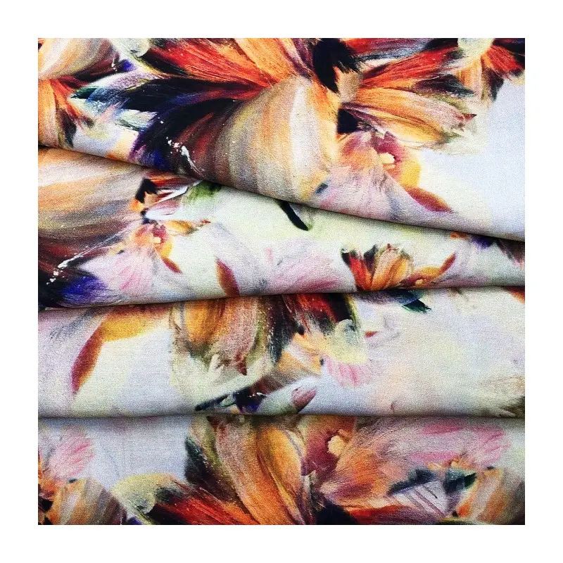 Kualitas tinggi elegan pola bunga disesuaikan digital cetak 100% katun poplin kain untuk pakaian