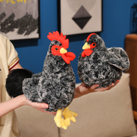 MaiYouTu Peluche Poule Grise Réaliste, Jouet en Peluche Doux, Poupée Poulet, Animal de la Ferme, 31-50cm, Cadeau pour Enfants, Décoration Maison