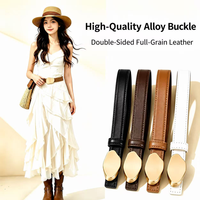 Ceinture en cuir double face tendance pour femme - Boucle en alliage élégante, logo gaufré/gravé au laser, idéale pour la vente au détail et la promotion de marque