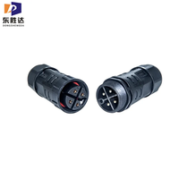 Connecteur d'alimentation étanche pour éclairage de jardin LED mâle et femelle IP67 M25 Fiches électriques filetées à 2 et 8 broches avec contacts en cuivre