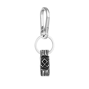 yunnique Nordic Viking Rune Keychain Stainless Steel Retro Leather <b>Key</b> <b>Chain</b> Men's Jewelry Cross Border Style VK1203 - Product Image 5