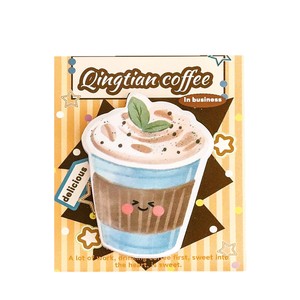 Bloc de Notas Adhesivas con Diseño de Té con Leche y Café, Bonitas Notas Adhesivas Reutilizables con Dibujos Animados, Material Escolar <span class=keywords><strong>para</strong></span> Estudiantes - Product Image 5