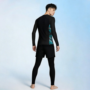 ชุดว่ายน้ำชาย Baiya แขนยาว ป้องกันรังสียูวี พร้อมกางเกงขาสั้น สำหรับว่ายน้ำและกีฬาทางน้ำ - Product Image 4