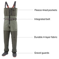 Salopette de pêche à la mouche pour hommes, wader de grande qualité respirante avec fermeture éclair avant, imperméable