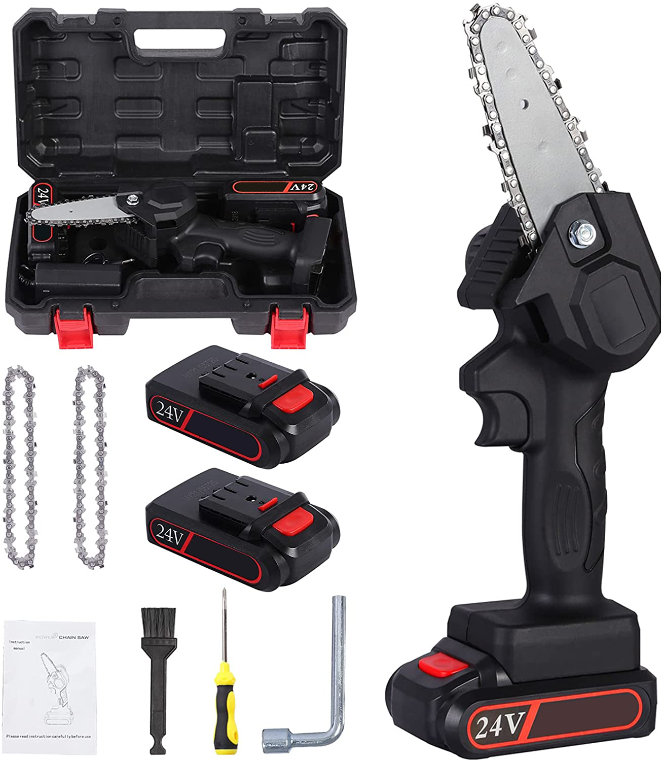 MVM Беспроводная электрическая бензопила 550 Вт 24 в 2000 мАч батареи Портативная мини-цепная пила