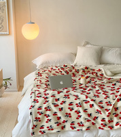 Plaid douillet en sherpa doublé de polaire, style européen et américain, motif jacquard de Noël, anti-acariens, personnalisé, 100%