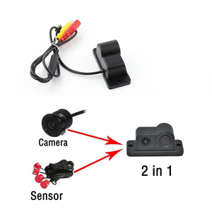 Caméra de recul 2 en 1 pour voiture, HD 720P CVBS, étanche, avec capteur de stationnement radar, caméra de recul pour voiture - Product Image 2