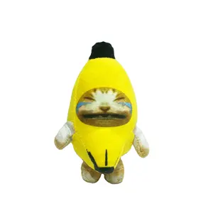 Allo boneka kucing pisang kreatif mainan mewah suara boneka vokal Quirky liontin kucing menangis gantungan kunci anak hadiah