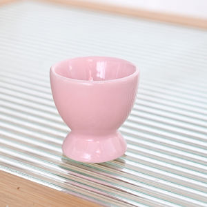 Ceramica rosa Grey <span class=keywords><strong>Egg</strong></span> Cup Color glassa porta uovo personalizzato Logo con incisione Laser speciale tazza a forma di uovo - Product Image 4