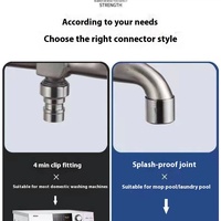 Robinet moderne à poignée unique et à double usage pour machine à laver Vanne en céramique Interrupteur d'eau du robinet domestique Une entrée Deux sorties