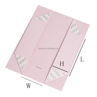 Boîte d'emballage cadeau pliable en rose avec logo personnalisé imprimé logo en relief pour parfums et cosmétiques en papier durable