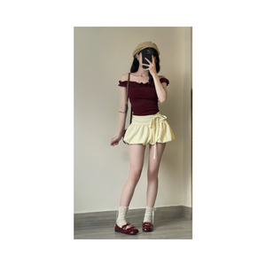 Camiseta para mujer al mejor precio, diseño nuevo, etiqueta privada, elegante, con fruncido en el busto, hombros descubiertos, muestra gratuita. - Product Image 3