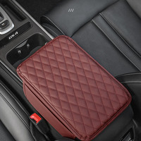 Couvre-accoudoir avant de voiture en ABS, housse de protection en cuir matelassé, boîte de rangement avec porte-gobelet et porte-mouchoirs, ajustement universel
