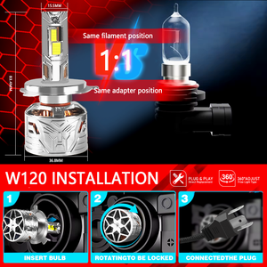 Faros delanteros Led de <span class=keywords><strong>240</strong></span> vatios H7, Bombilla de faro Led con Canbus, faro delantero Led H7 H4, faro Led 6000K 4575 CSP - Product Image 6