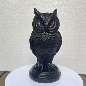 Halloween Statue Retro Gothic Black Crow <strong>Candle</strong> <strong>Holder</strong> Halloween Antique Statue <strong>Owl</strong> Home Decor Resin Sculpture Craft Ornament - Product Image 4