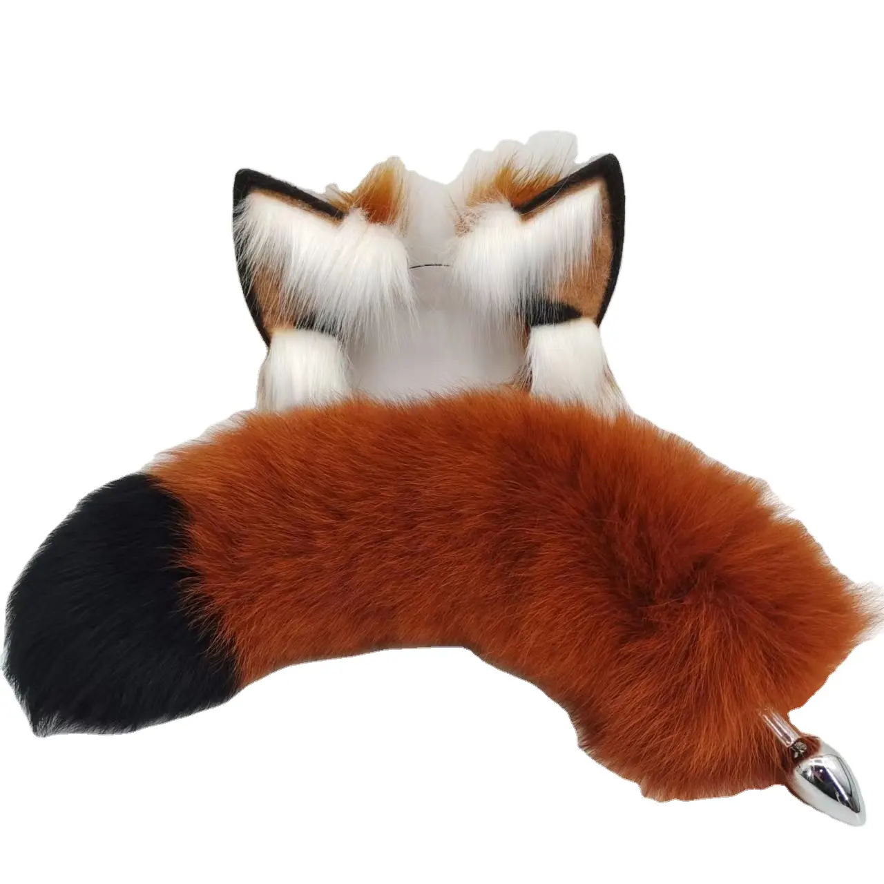 Preço baixoA Fox orelha e cauda terno raposa cauda anal plug vestido senhora gato orelha adulto papel playSex produtos