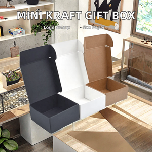 Boîtes cadeaux pliables en carton kraft carré mini vide pour emballage alimentaire de nouilles, avec logo personnalisé, recyclables et imprimées par estampage - Product Image 2