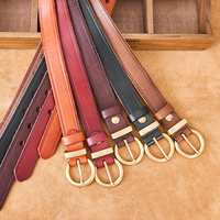 Sabuk Kulit Sapi Asli Kasual Wanita 2026 dengan Sabuk Kulit Vintage untuk Wanita 24mm Serbaguna Stok Tersedia Banyak