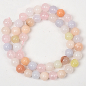 Perle Sciolte di Morganite Rosa Naturale UJBOX a Prezzo di Fabbrica, Rotonde Semi-Lavorate per Componenti di Gioielli Fai-da-Te, Vendita all'Ingrosso - Product Image 3