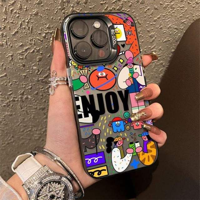 Fashion Cool Print TPU Anime Abstract Painting Phone Case Cartoon Back Cover for IP 16 Pro Max 15 14 13mini clear Back Cover