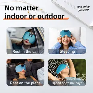 Maschera per dormire morbida cuffie senza fili cuffie per dormire musica regolabile maschera per gli occhi di <span class=keywords><strong>seta</strong></span> per la meditazione del sonno - Product Image 6