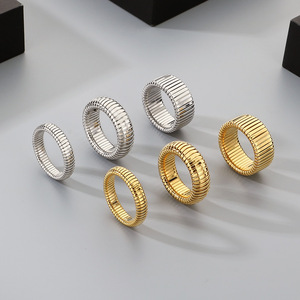 Cuộn Rắn Vòng Đàn Hồi Thép Không Gỉ Rắn Ban Nhạc, Tối Giản Hip Hop Đồ Trang Sức Cho Nam Giới Và Phụ Nữ, Tùy Chỉnh Xếp Chồng Vòng - Product Image 1