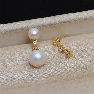 Pendientes de Plata S925 Hechos a Mano Wenchi, Forma de C, Accesorios de Joyería DIY Simples, Soporte Hueco para Perlas de 8-12 mm, Pendientes Modernos - Product Image 1