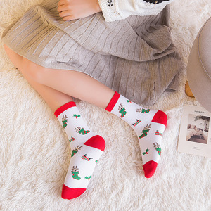 Empaque de Regalo al por Mayor 5 Pares en Caja de Regalo <span class=keywords><strong>Calcetines</strong></span> de Invierno de Papá Noel Feliz Navidad para <span class=keywords><strong>Mujer</strong></span> y Hombre - Product Image 5
