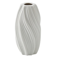 Vase en céramique d'argile blanche, style minimaliste moderne pour l'intérieur, pièce créative et simple pour arrangement floral réaliste dans le salon