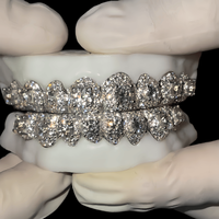 Hiphop Moissanite Diamond Grillz nid d'abeille personnalisé pour les dents pour hommes femmes